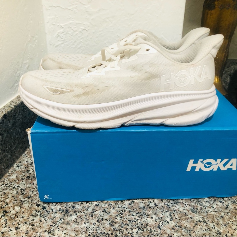 Hoka Cream Athletic Shoes